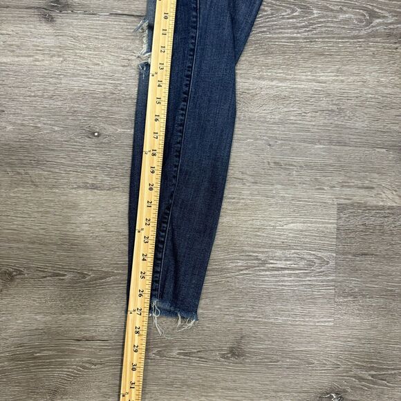 Mother The Looker Ankle Step Fray Distressed Blue Jeans Women Sz 26 Stretch Jeg - Picture 7 of 8